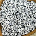 Contas Acrílicas Letras e Números - 30g