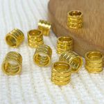 Tubo Aluminio Trabalhado 10MM Dourado - 10 Unidades