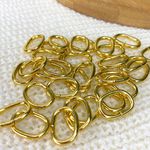 Argola Aluminio 14,5x9MM Ouro - 20 Unidades