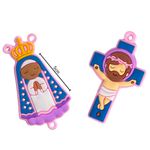 Entremeios Crucifixo e Nossa Senhora Rosa Infantil - 2 Unidades