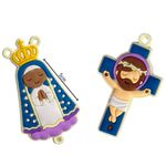 Entremeios Crucifixo e Nossa Senhora Branco Infantil - 2 Unidades