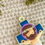 Entremeios Crucifixo e Nossa Senhora Branco Infantil - 2 Unidades