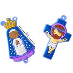 Entremeios Crucifixo E Nossa Senhora Azul Infantil - 2 Unidades