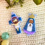 Entremeios Crucifixo E Nossa Senhora Azul Infantil - 2 Unidades