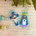 Entremeios Crucifixo e Nossa Senhora Ciano Infantil - 2 Unidades