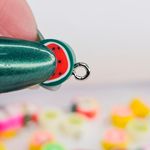 PINGENTE FRUTAS 10MM EMBORRACHADO - 7 Unidades Sortidas