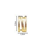 Passador Retangular Vazado 1,3x2,2cm Dourado - 2 unidades