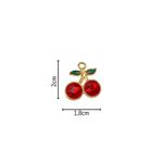 Pingente de Cereja 1,8x2cm Dourado - 1 unidade
