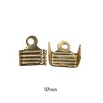Terminal Quadrado Dourado - 5g - 7mm e 4mm