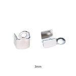 Terminais Quadrados 6mm e 3mm Prateados - 5 gramas