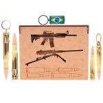 Kit Arsenal - Estojo Premium com Abridores e Chaveiros Estilo Munição de Fuzil