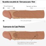 *Capa Peniana de 13cm Para 19cm Com Veias e Glande SI - (1294) - Bege