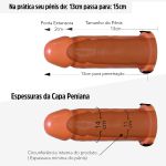*PROMO - Capa Peniana 14cm Com Cinta (17530) - Bege