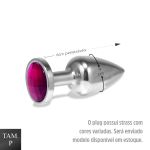 Plug de Plástico P Silver Com Pedras Variadas (17646) - Cromado