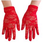 Luva em Renda Curta (17907-ST976) - Vermelho