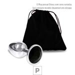 **Plug Metálico P Com Strass Variados 6cm SI (5845) - Cromado