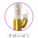 Vibrador Vai e Vem Com Estimulador Recarregável Female SI (6046) - Dourado
