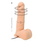 *Prótese 16x14cm Rotativa Com Vibro E Ventosa Oliver SI (6123) - Bege