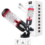 Masturbador Lanterna Com Vibro Vivek SI - (7009) - Preto c/ Vermelho