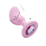 Plug de Silicone Com Pedra SI -(8938) - Rosa