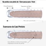 Capa Peniana 14cm Com Cerdas Internas VP (CA013B-ST305). - Translúcido
