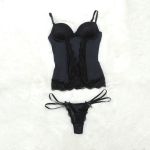 *Espartilho Micro Renda (CF509). - Preto