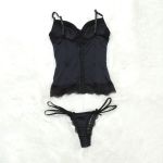 *Espartilho Micro Renda (CF509). - Preto