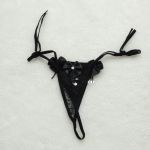 *Calcinha em Renda Com Alça de Amarrar (CF623) - Preto