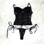 *Corselet Sedução (DM257) - Preto C/ Branco