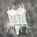 *Espartilho Mary (DM259) - Branco com Rosa