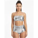 Conjunto Hot Pants Metalizado (FR643) - Prata