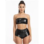Conjunto Hot Pants Metalizado (FR643) - Preto