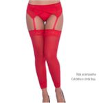 Meia Fina 7/8 Com Renda - (GS102) - Vermelho
