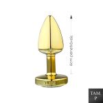 Plug de Plástico P Less Dourado Com Pedras Cravejadas (HA143D) - Rosa