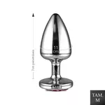 Plug de Plástico M Less Cromado Com Pedras Cravejadas (HA144C). - Pedra Rosa