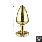 Plug de Plástico M Less Dourado Com Pedras Cravejadas (HA144D) - Pedra Onix