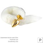 Plug de Plástico P Less Dourado Com Cauda (HA168D) - Branco