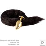 Plug de Plástico P Less Dourado Com Cauda (HA168D) - Preta