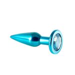 Plug de Metal Slim Com Pedras Variadas (HA172) - Azul