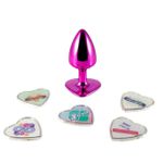 Plug Metálico Personalité Coração - (HA189) - Rosa