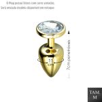 Plug de Plástico M Less Com Pedras Variadas (HA192) - Dourado