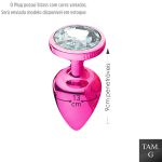 Plug de Plástico G Less Com Pedras Variadas (HA193) - Rosa
