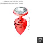 Plug de Plástico G Less Com Pedras Variadas (HA193) - Vermelho