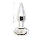 Plug Metálico Slim Personalitté Com Duas Pedras (HA188). - Cromado