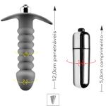 Plug Silicone Escalonado Com Vibro (MPA1161) - Preto
