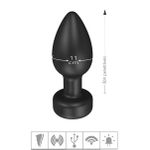 Plug de Silicone Com Vibro e Led - (PL190) - Preto