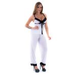 *Pijama Melissa Calça (PS8444) - Branco c/ Preto