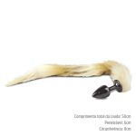 Plug de Metal Cromado Com Cauda Hard (HA117C-ST608). - Degradê Bege