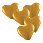 Balões do Amor Formato Coração 10un (ST836). - Dourado