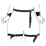 Cinta Liga Em X Com Algema Harness 50 Tons (T012) - Preto